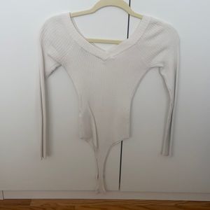 White low neck body suit